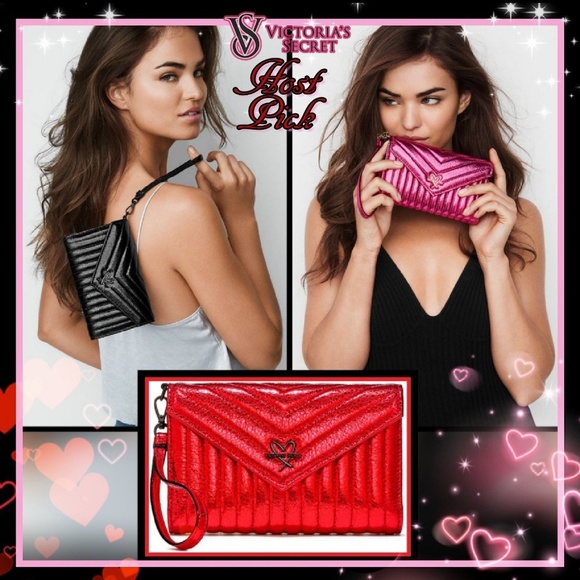 Victoria's Secret Handbags - VS  V-Quilt Metallic Crackle Tech Clutch!